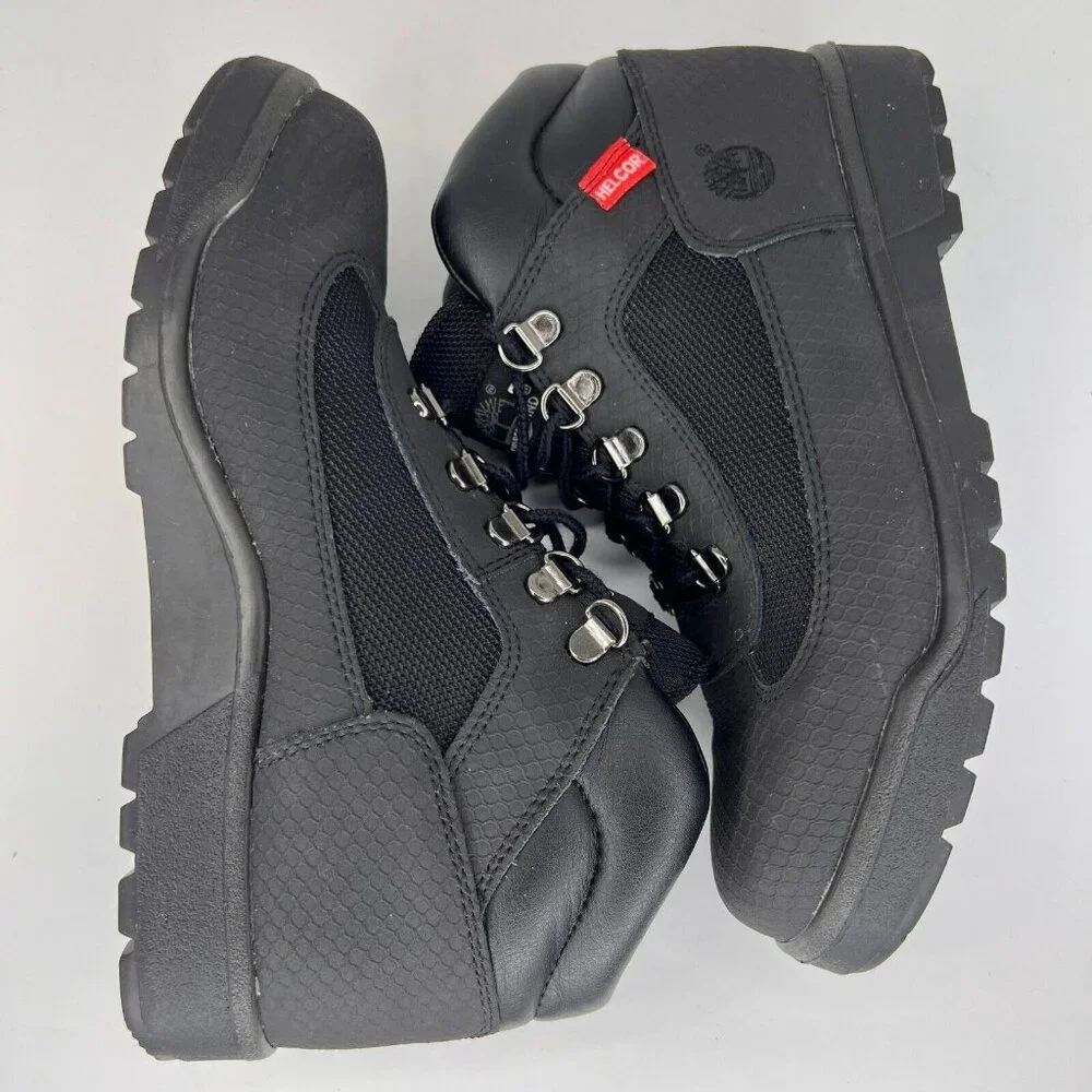 Timberland Helcor Mens 243330 Black Canvas Mid Top Size 6 Hiking Boots